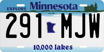 MN license plate 291MJW