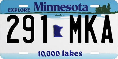 MN license plate 291MKA
