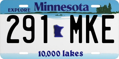 MN license plate 291MKE
