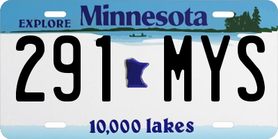 MN license plate 291MYS