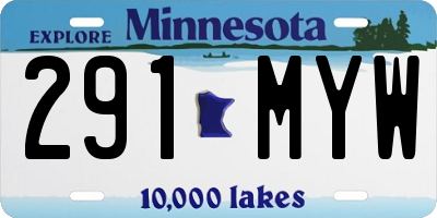 MN license plate 291MYW