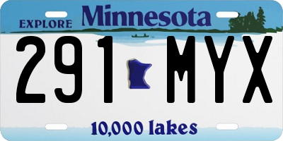 MN license plate 291MYX
