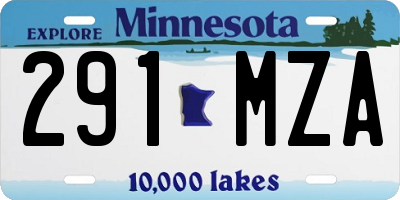 MN license plate 291MZA