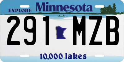 MN license plate 291MZB