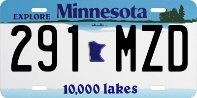 MN license plate 291MZD