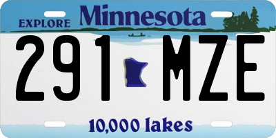 MN license plate 291MZE