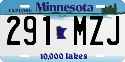 MN license plate 291MZJ