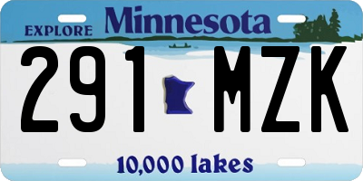 MN license plate 291MZK
