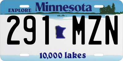 MN license plate 291MZN