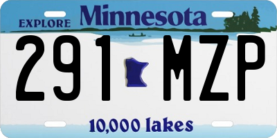 MN license plate 291MZP