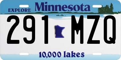MN license plate 291MZQ