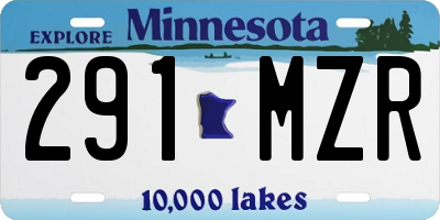 MN license plate 291MZR