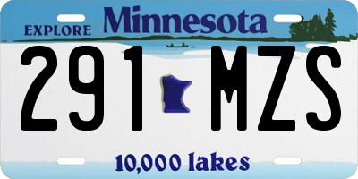 MN license plate 291MZS