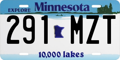 MN license plate 291MZT