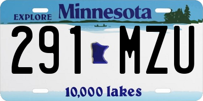 MN license plate 291MZU