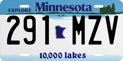 MN license plate 291MZV