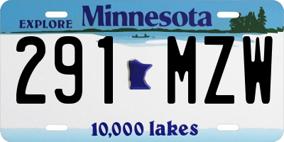 MN license plate 291MZW