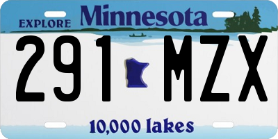 MN license plate 291MZX