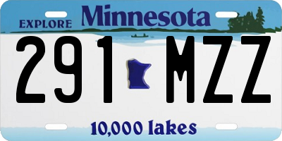 MN license plate 291MZZ