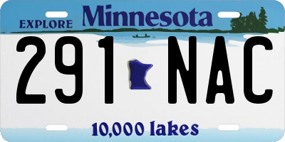 MN license plate 291NAC