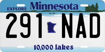 MN license plate 291NAD