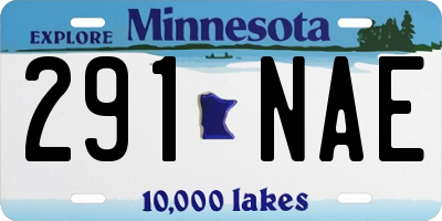 MN license plate 291NAE