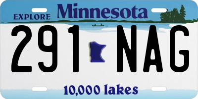 MN license plate 291NAG