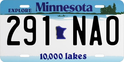 MN license plate 291NAO