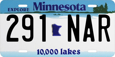 MN license plate 291NAR