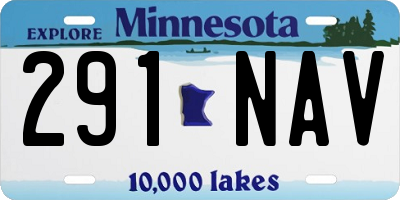 MN license plate 291NAV