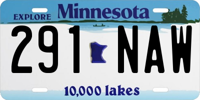 MN license plate 291NAW