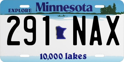 MN license plate 291NAX