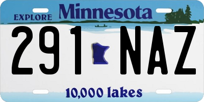 MN license plate 291NAZ
