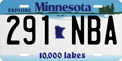 MN license plate 291NBA