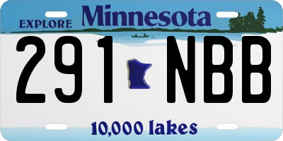 MN license plate 291NBB