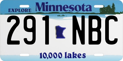MN license plate 291NBC