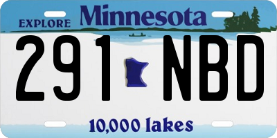 MN license plate 291NBD