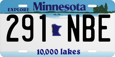 MN license plate 291NBE