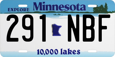 MN license plate 291NBF