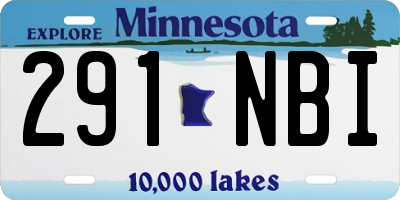 MN license plate 291NBI
