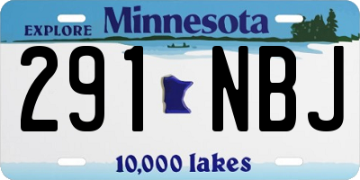 MN license plate 291NBJ