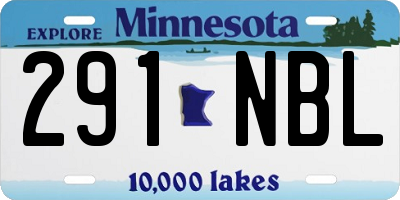 MN license plate 291NBL