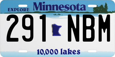 MN license plate 291NBM