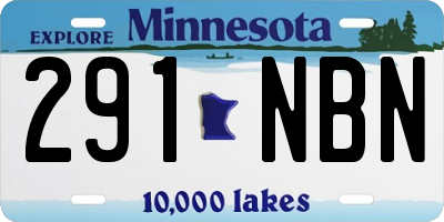 MN license plate 291NBN