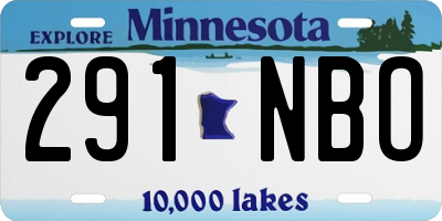 MN license plate 291NBO