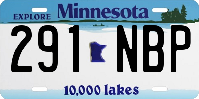 MN license plate 291NBP