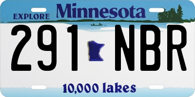 MN license plate 291NBR