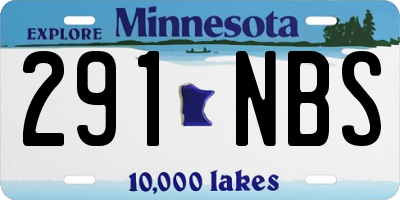 MN license plate 291NBS