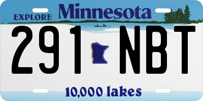 MN license plate 291NBT