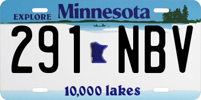 MN license plate 291NBV